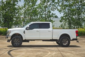 Ford F-150 Side Window Deflectors - Rough Country - Tape On Rain Guard - '17-'24